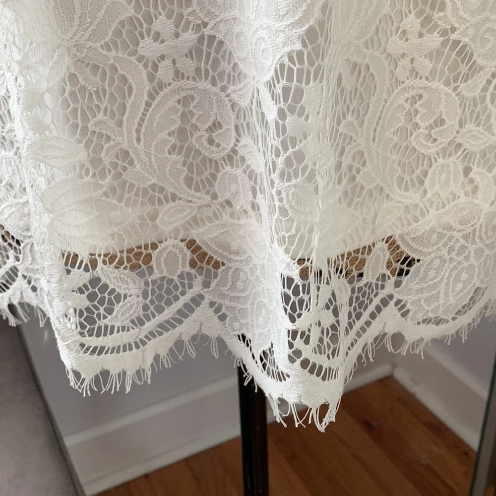 ALTAR’D STATE Lace fall blouse top white long sleeve Victorian romantic gothic S - Picture 4 of 8